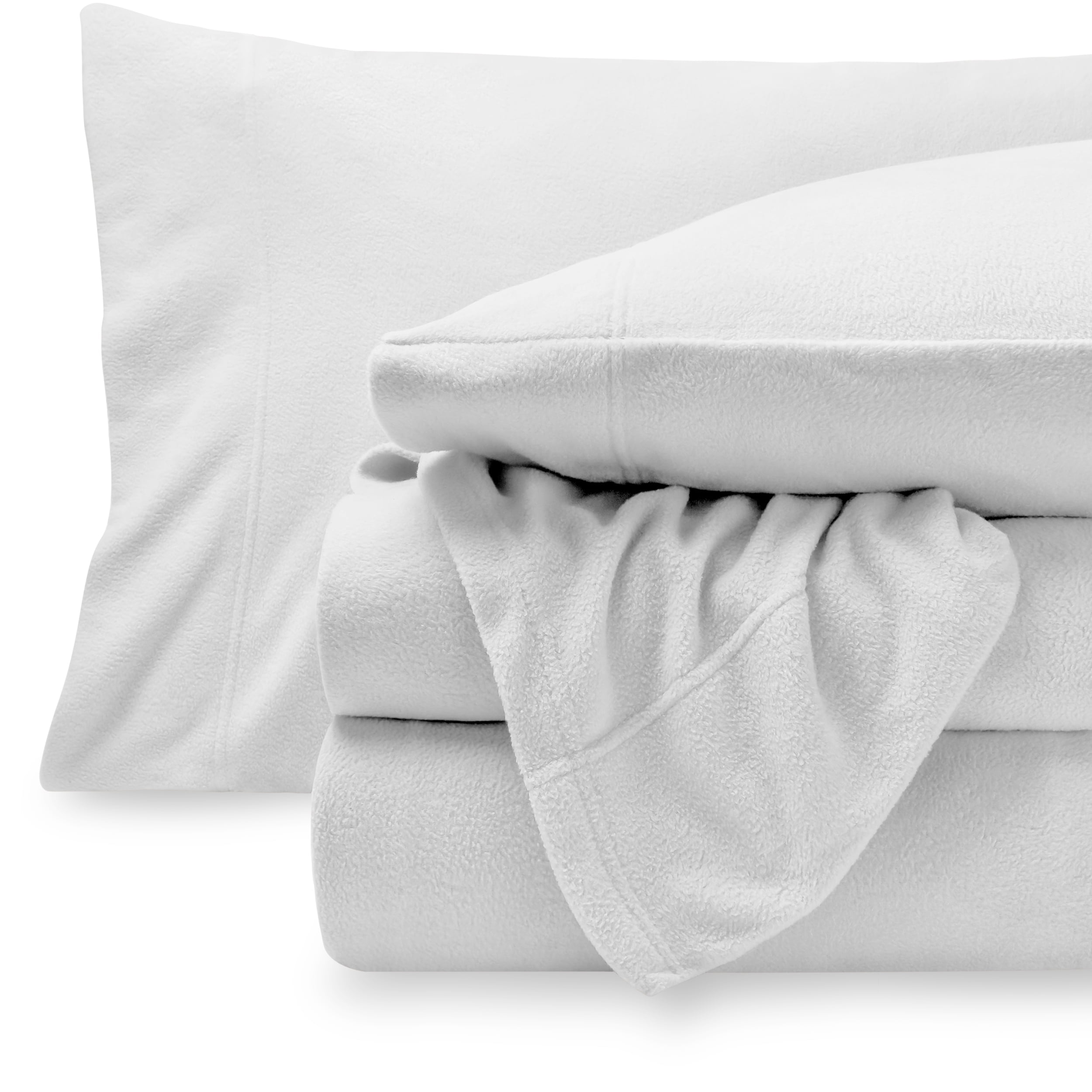 Bare Home Cozy Fleece Sheet Set, Extra Plush Polar Fleece, Deep Pocket