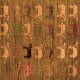 thumbnail image 1 of Ahgly Company Indoor Square Abstract Orange Modern Area Rugs, 5' Square, 1 of 4