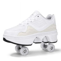 Roller Skates for Women Men, Shoes with Wheels for Girls, Kick Rollers Shoes Retractable for Boys, Adult Parkour Quad Roller Shoes, Inline Skates Children's Outdoor Skates