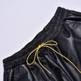 thumbnail image 5 of OSOLU Solid Color Men's PU Leather Shorts Zipper Straight Leg Shorts Clubwear Daily Relaxed Fit Breathable Active Athletic Casual Bottoms, 5 of 6