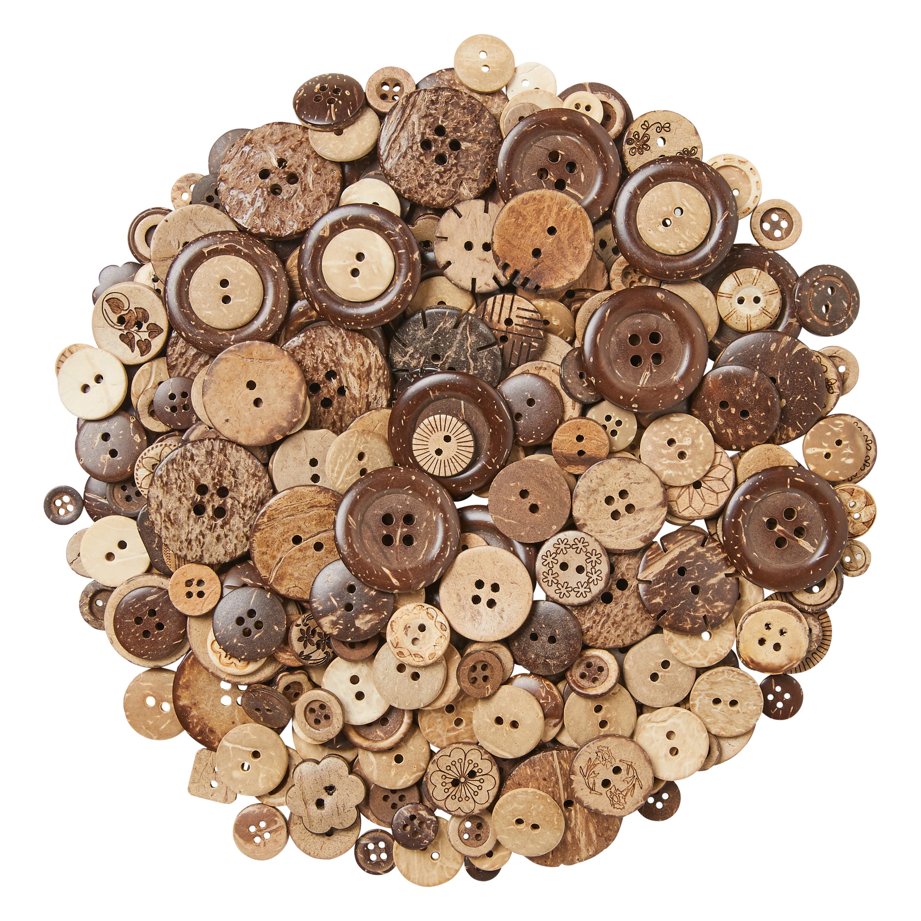 Buttons, Wood Buttons, Brown Buttons, Large Wood Buttons, Dark Buttons,  Ephemera, Junk Journal Supplies, Mixed Media Supplies 