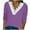 Purple, variant on AherBiu Long Sleeve Tops for Women Lace V Neck Fall Casual Loose Basic T Shirts Blouse Comfy Plain Tees
