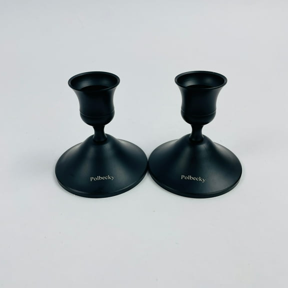 Polbecky 2 Pcs Black Taper Candle Holders Vintage Candlesticks Holder for Home Decor