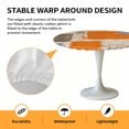 thumbnail image 2 of Elastic Fitted Round Tablecloth, Burnt Orange Grey Waterproof Stretch Table Cover for 36"-44" Tables, Abstract Modern Oil Painted Geometric Washable Outdoor Tablecloths for Patio, Picnic, Camping, 2 of 9