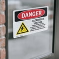 thumbnail image 4 of (2 Pack) Hazardous Voltage Contact May OSHA Danger Sign 7 Inch X 5 Inch Vinyl Label Decal Sticker Weather Resistant, UV Protected for Workplace, Business, and Construction Site, Made in, 4 of 7