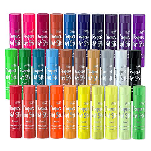 Tempera Paint Sticks, 30 Colors Solid Tempera Paint for Kids, Super