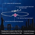 thumbnail image 2 of Gem Stone King 925 Sterling Silver Pink Moissanite Solitaire Bracelet for Women (0.80 Cttw, Round Cut 6MM), 2 of 4