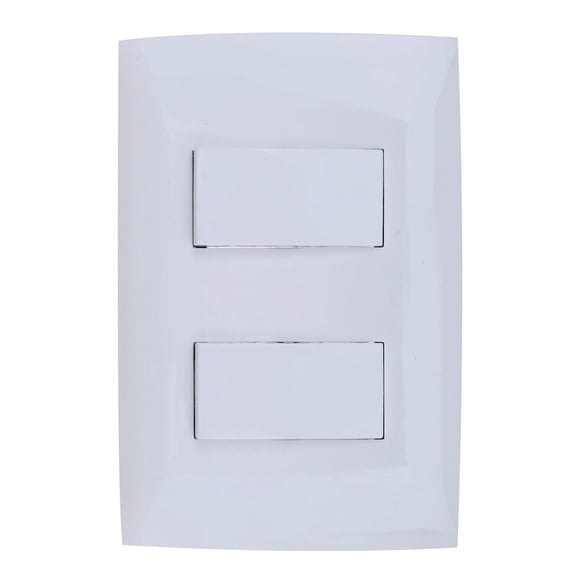 Placa 2 Interruptores Sencillo Y 3 Vías Leviton Blanco