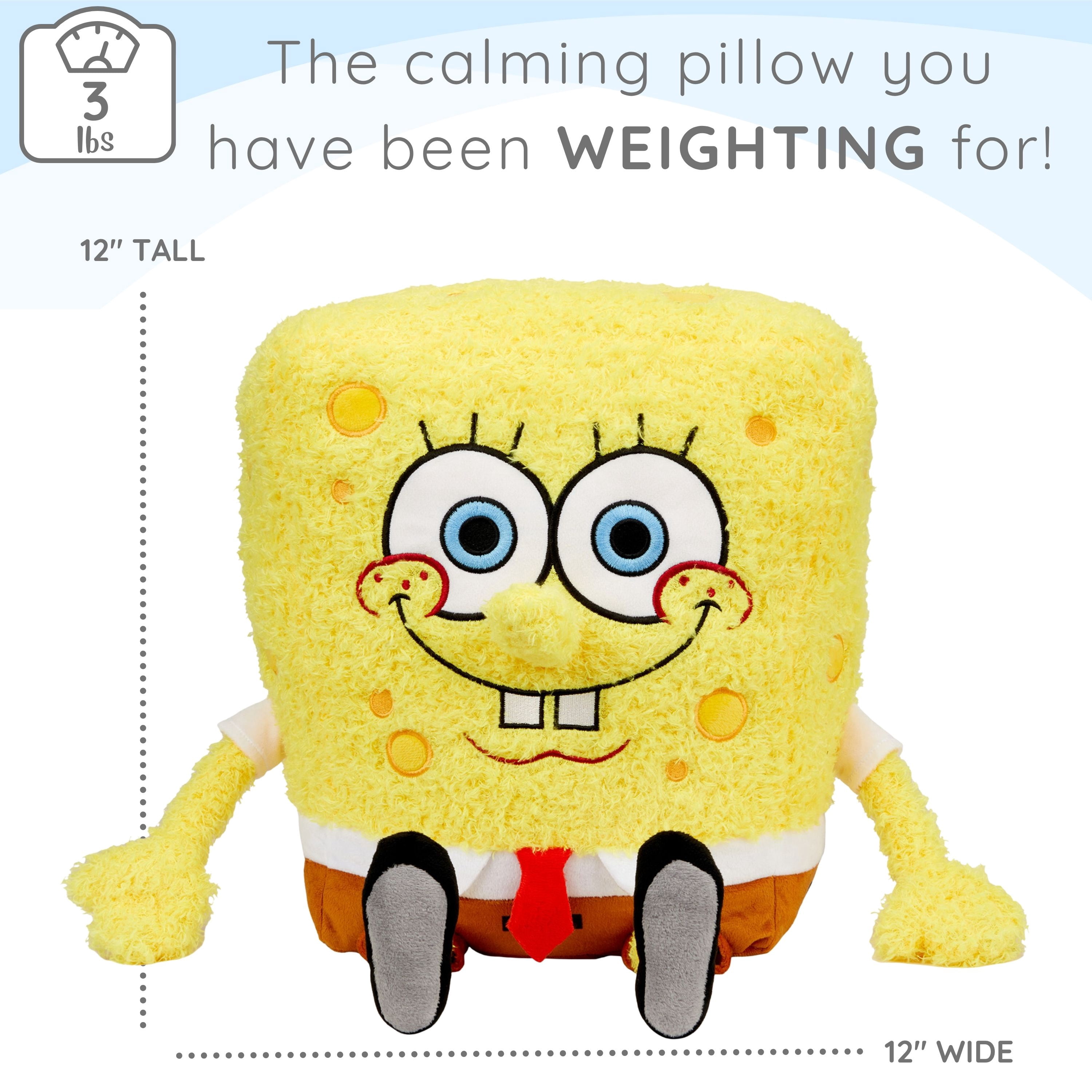 SpongeBob SquarePants Kids Weighted Pillow Buddy, 3 lb Character Plush