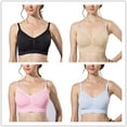thumbnail image 3 of Sujetador de lactancia sin costuras con extensor de sujetador agregado, paquete de 3 para mujer, 2XL, negro + polvo + piel oso de fresa Electrónica, 3 of 6