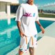 thumbnail image 2 of Mangas de Mano para Hombres, Impresión Hawaiana Suelta Casual, Pantalones Cortos Deportivos de Cintura Elástica Y Set de Blusa, 2 of 5
