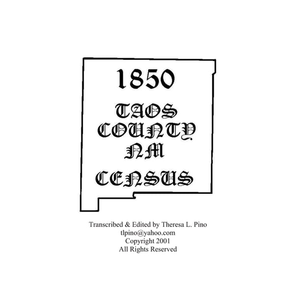 1850 Taos County, NM Census with Index