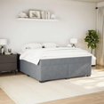 thumbnail image 1 of vidaXL Box Spring Bed with Mattress Dark Grey California King Velvet, 1 of 5