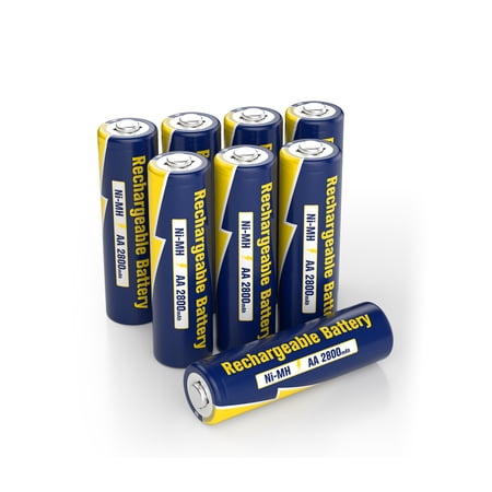 AA Rechargeable Batteries, 2800mAh General Purpose Battery, Ni-MH, 8 Pack