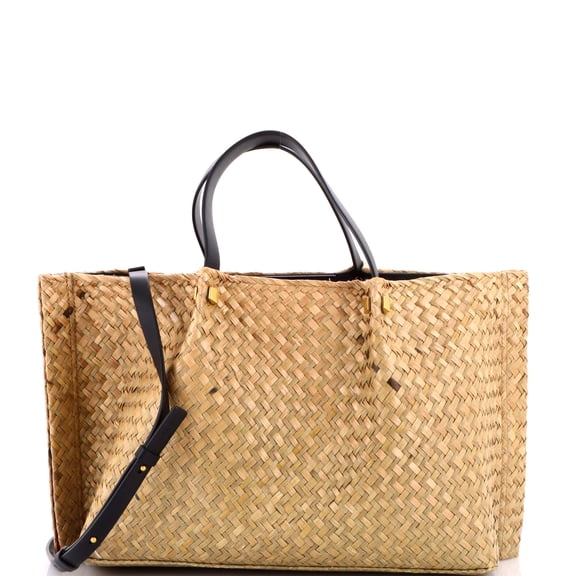 Pre-Owned VLogo Escape Tote Straw Medium By Rebag