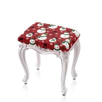 FOR U DESIGNS Snowman Music Note Print Stool Covers Rectangle 2 pcs Stretch Saddle Bar Stool Slipcover Breathable Vanity Stool Cover High Chair Cover Christmas Decor for Kitchen Counter