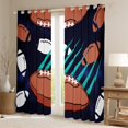thumbnail image 2 of Feelyou Cartoon Rugby Boys Blackout Curtains Set of 2 (52x84 Each), Art Graffiti Lines Window Curtains, Video Football Game Curtains and Drapes, Living Room Curtains Decor, 2 of 6