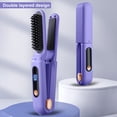 thumbnail image 3 of Portable Cordless Hair Straightener Brush 3 Temp Adjustable Fast Heating USB Rechargeable Negative Ions Hot Brush Electric Curly Hair Styling Detangling Comb, 3 of 8