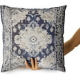 thumbnail image 4 of Boho Throw Pillow Covers 16x16 inch Set of 2 Monaco Rug Persian Carpet Double Sided Pattern Cotton Soft Pillow Case Cushion Cover Pillowcase for Couch Sofa Bed Decorative (Navy Blue), 4 of 6
