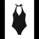 thumbnail image 4 of Trajes de Baño de una Pieza con Control de Abdomen para Mujer, Trajes de Baño Push Up con Cuello Halter Negro S, 4 of 9