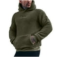 thumbnail image 3 of DDAPJ pyju Cozy Fleece Hoodies for Men Fuzzy Sherpa Sweatshirt Winter Warm Pullover Hoodie with Kangaroo Pocket Green XL, 3 of 7