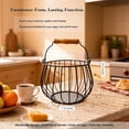 thumbnail image 2 of Farmhouse Egg Basket for Gathering Fresh Eggs - 24 Egg Capacity Wire Basket with Wood Handle, Chicken Coop to Kitchen Counter Organizer for Potatoes, Onions & More, 2 of 2