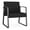 Castillo Black, variant on Waterfall Reception Waiting Oversize Guest Chair / Charcoal Steel / Blue