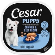 Cesar Classic Loaf In Sauce Chicken And Beef Recipe Wet Dog Food For Puppies, 3.5 Oz Tray