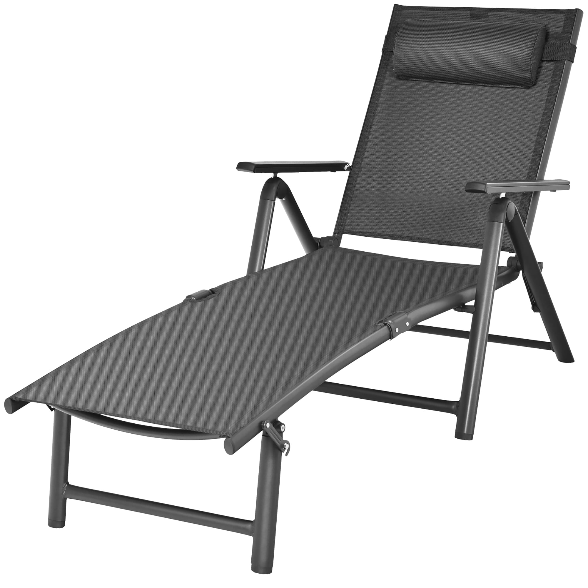 Goplus Costway Casual Black Chaise Lounge in the Chaise Lounges