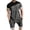 Dark Gray, variant on Mens Track Suits 2 Piece Set Casual Striped Cuff Crew Neck Short Sleeve T-Shirt And Drawstring Waist Shorts Two-Piece Tracksuit 2XL Royal Blue