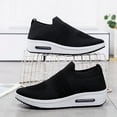 thumbnail image 4 of Elecsop Slip on Sneakers Women, Lightweight Comfortable Breathable Knit Mesh Sock Walking Shoes Women with Air Cushion Arch Support for Nursing Work, Black, 4 of 6