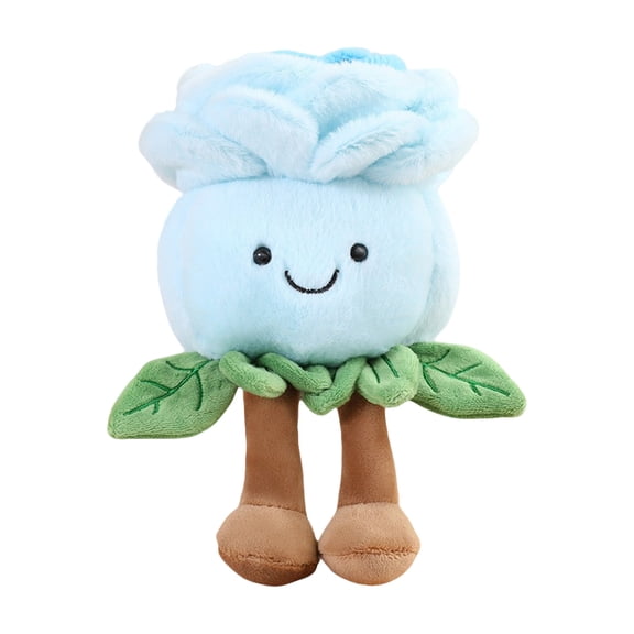 Artificial Pink Rose Plush Potted Plant, Soft Flower Ornament for Office Desk and Home, Decorative Fabric Rose for Shelf and Tabletop,8.7in Pink