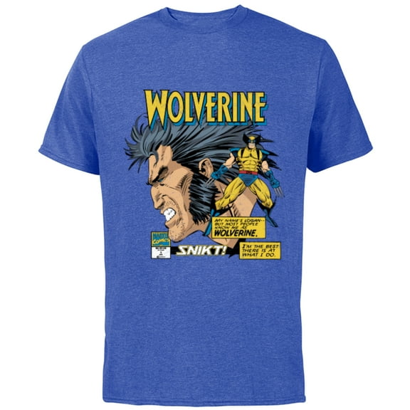 Marvel Comics Wolverine Classic Logan Retro - Short Sleeve Cotton T-Shirt for Adults- Customized-Royal Heather