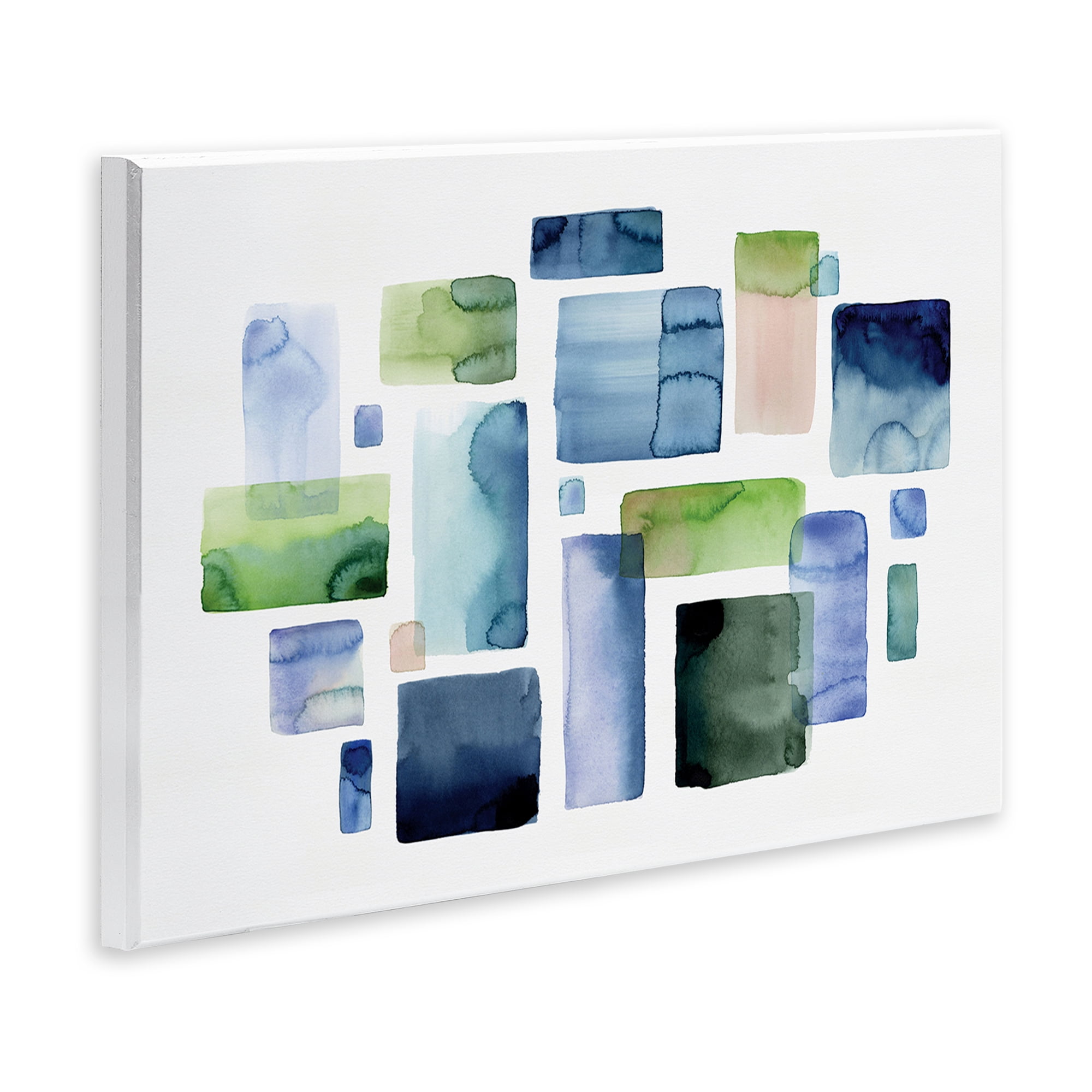 Stupell Industries Asymmetrical Watercolor Shapes Abstract Painting Unframed Art Print Wall Art, 19 x 13