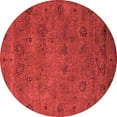 thumbnail image 1 of Ahgly Company Indoor Round Oriental Red Industrial Area Rugs, 6' Round, 1 of 4