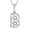 B Pendant, variant on Polki Diamond Initial Necklaces for Women in 925 Sterling Silver Platinum Plated Size 20"- H Letter Necklace I4 Clarity Jewelry Anniversary Wedding Unique Christmas Gifts