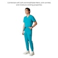 thumbnail image 4 of Members Only Men's Premium Drawstring Jogger Cargo Scrub Pants with 11 Pockets - Teal - 2XL, 4 of 7