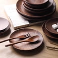 thumbnail image 3 of Black Walnut Tray Wooden Round Log Dinner Plate Creative Jewelry Storage Tray Tea Table Fruit Snacks Snacks Dessert Container Whole wood 18cm, 3 of 6