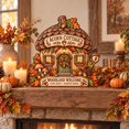 Autumn Wooden Block Acorn Cottage Tabletop Display for Fall ...