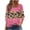 Hot Pink, variant on Tunic Top for Women 3/4 Sleeve Striped Print Shirts Summer Casual Button Blouse Square Neck Loose Soft T Shirt