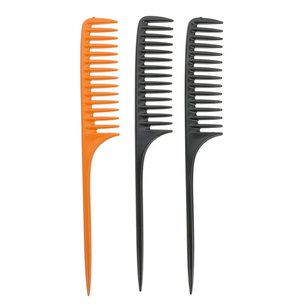 Peine de corte de pelo de 3 piezas, peine de cola de ganso de barbero, peine de plástico de dientes anchos para lavar el cabello.