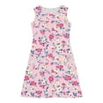 thumbnail image 3 of Spazoro Little & Big Girls A-Line Dress, 2025 New Style Floral Print Crew Neck Sleeveless Summer Dresses for Child Girls Pink Size 5 T, 3 of 7