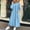 Light Blue, variant on DuoJiaJ Womens Casual Dress, Crew Neck Button Front Swing Long Sleeve Dresses Black S-2XL