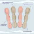 thumbnail image 5 of Silicone Baby Spoons for Baby Led Weaning 4-Pack, First Stage Baby Feeding Spoon Set Gum Friendly BPA Lead Phthalate and Plastic Free, Great Gift Set (Rose Quartz), 5 of 5