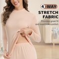 thumbnail image 4 of COMFREE Mock Neck Thermal Underwear Set for Women Ultra Soft Long Johns Top and Bottom for Cold Weather, 4 of 7