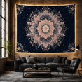 thumbnail image 6 of Intricate Mandala Flower on Starry Night Background, Mystical Boho for Bohemian Decor Enthusiasts, Celestial Wall Art, Housewarming Gift, Tapestry Wall Hanging for Bedroom and Living Room, 6 of 7