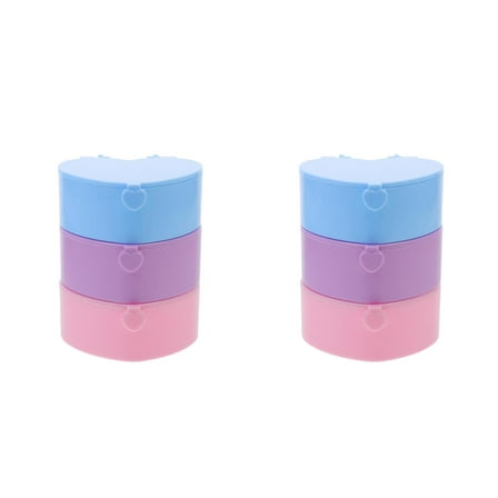 WORGEOUS 6 pcs Plastic Jewelry Storage Box Heart Shaped Box Trinket Box with