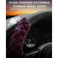 thumbnail image 4 of Universal 15 Inches Car Steering Wheel Cover Fluffy Winter Plush Steering Wheel Cover, Purple, 4 of 13
