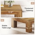 thumbnail image 4 of Tribesigns 39.37" Low Square Coffee Table, Farmhouse Large Tea Accent Table Center Table for Living Room(Rustic Brown), 4 of 7