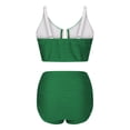 thumbnail image 4 of Up to 65% off Swimsuits for Women Bikini Set V Neck Cutout Swimsuit High Waisted Textured Ruched 2025 Summer Beach Swim Bathing Suits Racerback Tops with Bikinis Bottom, 4 of 5